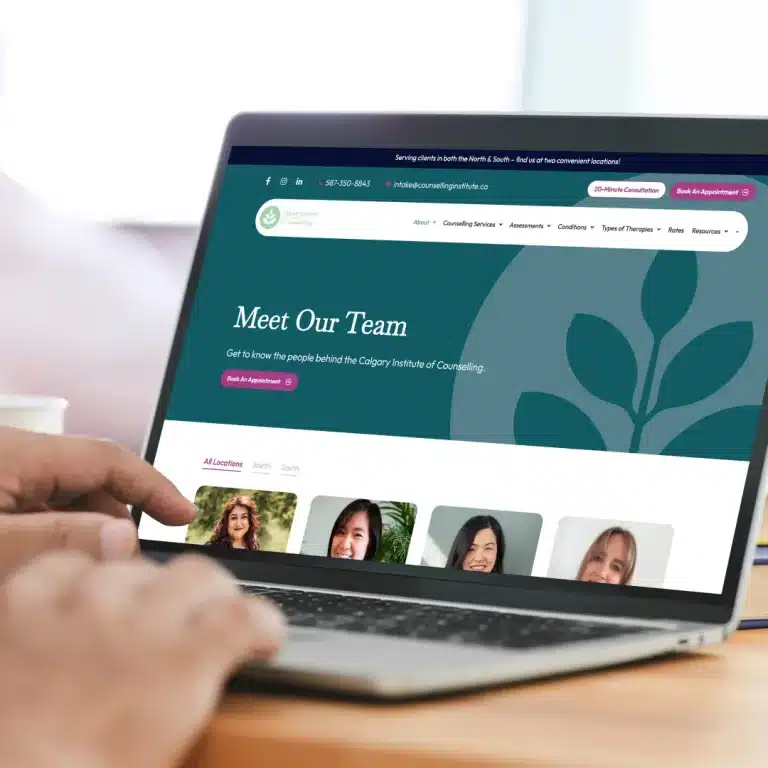 Calgary Institute of Counselling laptop website design