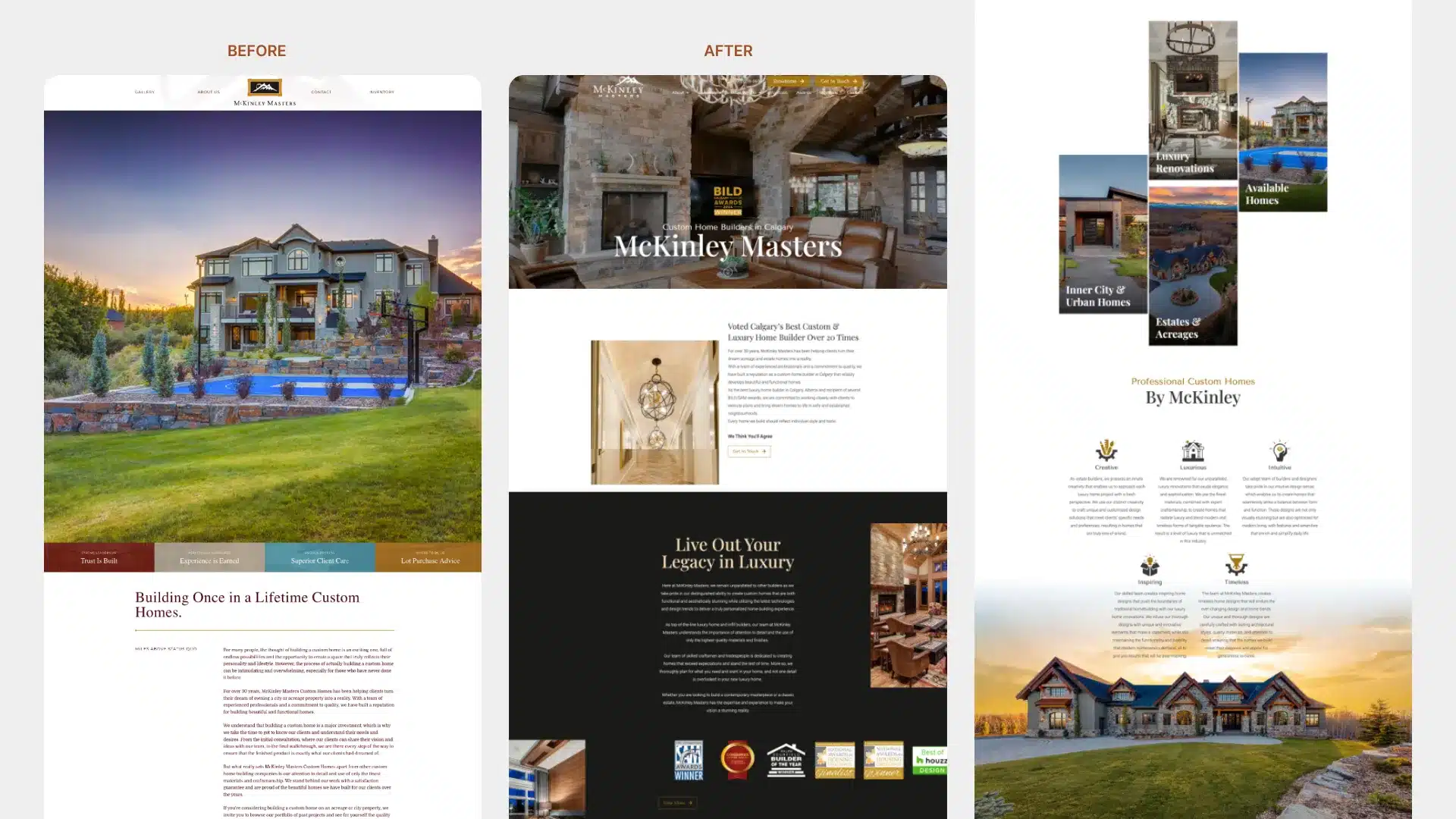 McKinley Masters before after web design