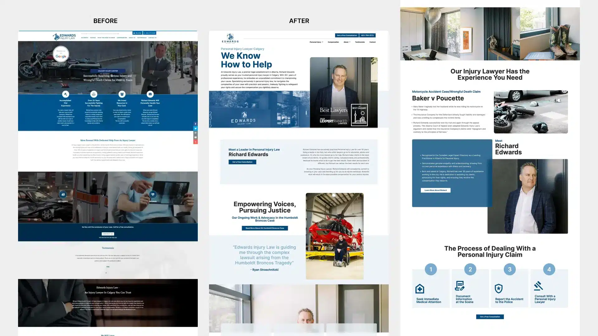 Edwards Injury Law before after website design