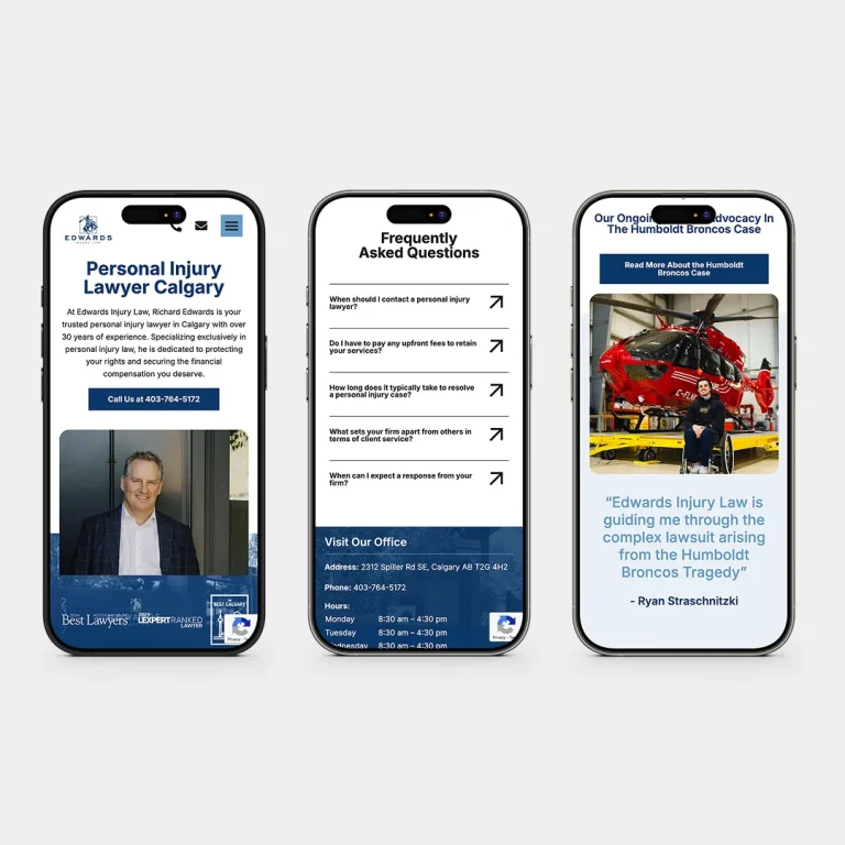 Edwards Injury Law mobile web development
