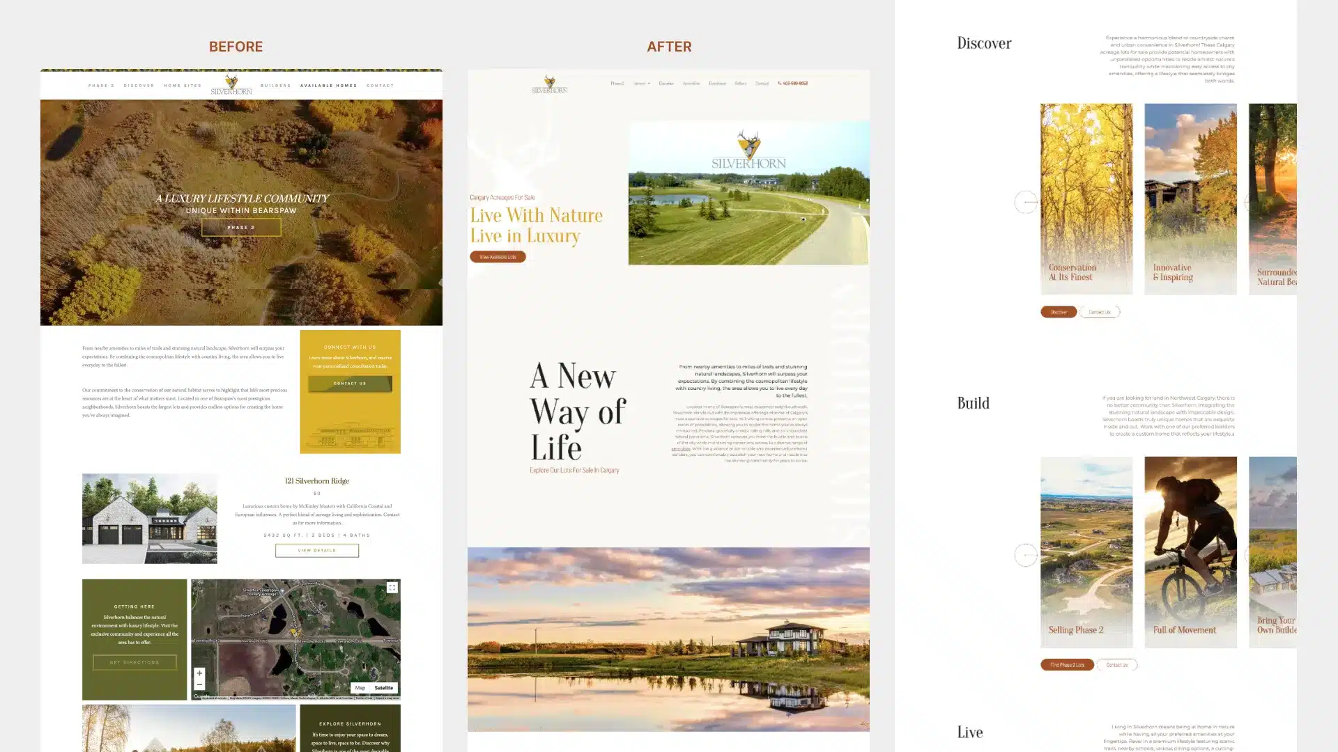 Silverhorn before after website design